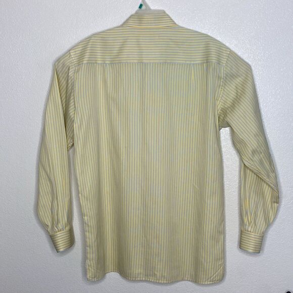 ERMENEGILDO ZEGNA Men’s Striped Light Yellow/ Light Blue Button Down Shirt XL - Picture 5 of 7
